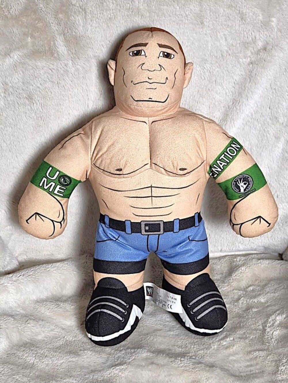 WWE John Cena Brawlin Buddies 16" Plush Wrestling Doll Mattel 2011 WORKING